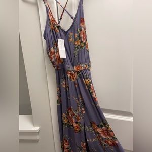 American Eagle Floral Lavender Jumpsuit XS NWT